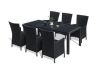 big family rattan marble dining set